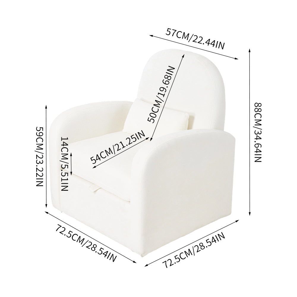 Swivel Chenille Upholstered Single Sofa Armchair