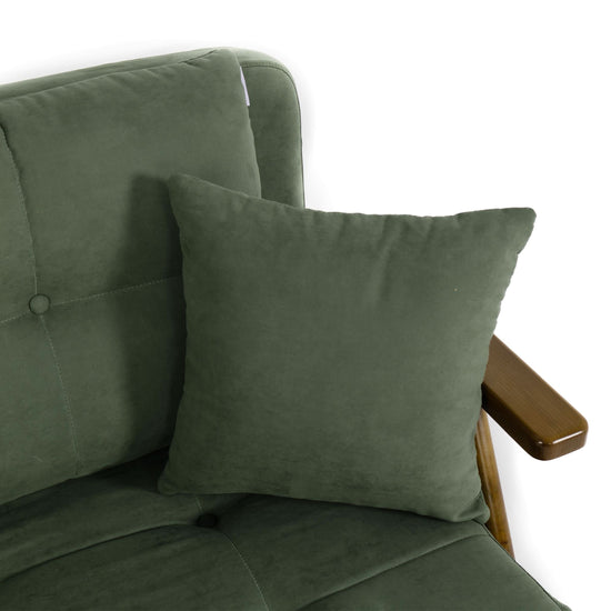 Cottonfy Foldable Matte Fabric Solid Wood 3 Mode Sofa Bed Living and home Green 166CM 