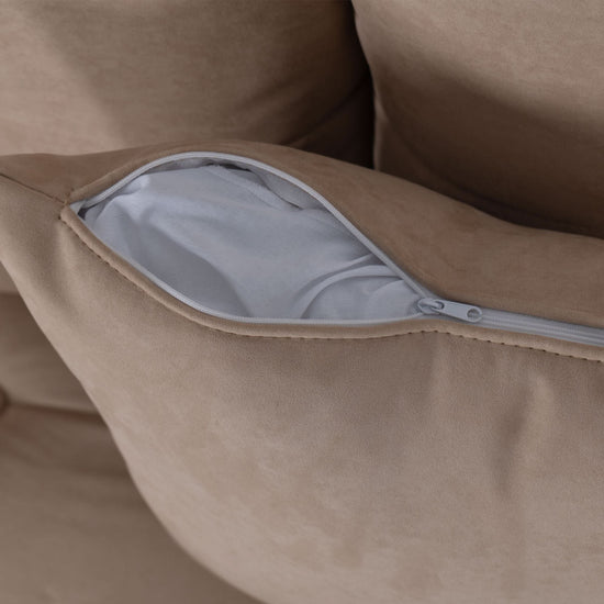 Cottonfy Foldable Matte Fabric Solid Wood 3 Mode Sofa Bed Living and home Beige 136CM