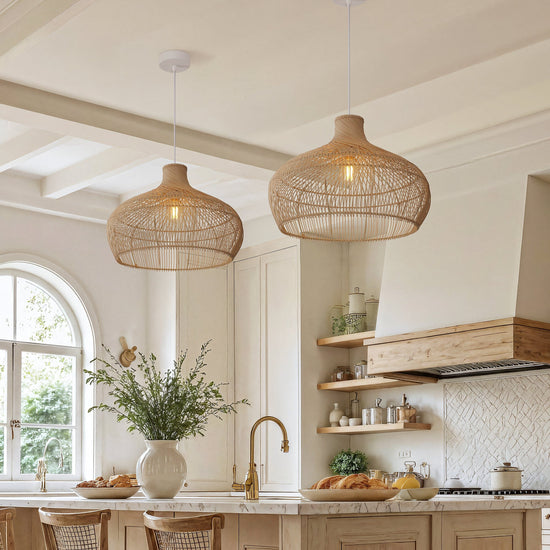 Lightsin Handwoven Gourd Shaped Rattan Pendant Light Lightsin UK 