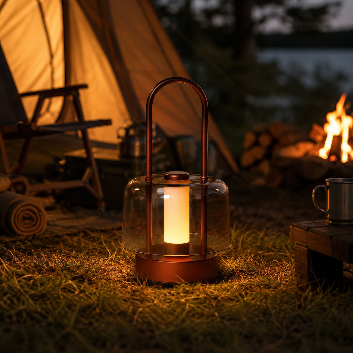 portable lantern-style ambient table lamp shown as a clean product view