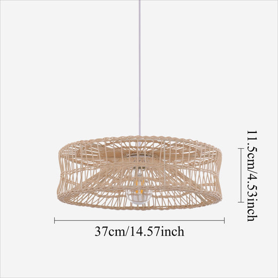 Lightsin Shallow Rattan Pendant Light for Kitchen Island Dining Area or Reading Corner Lightsin UK 