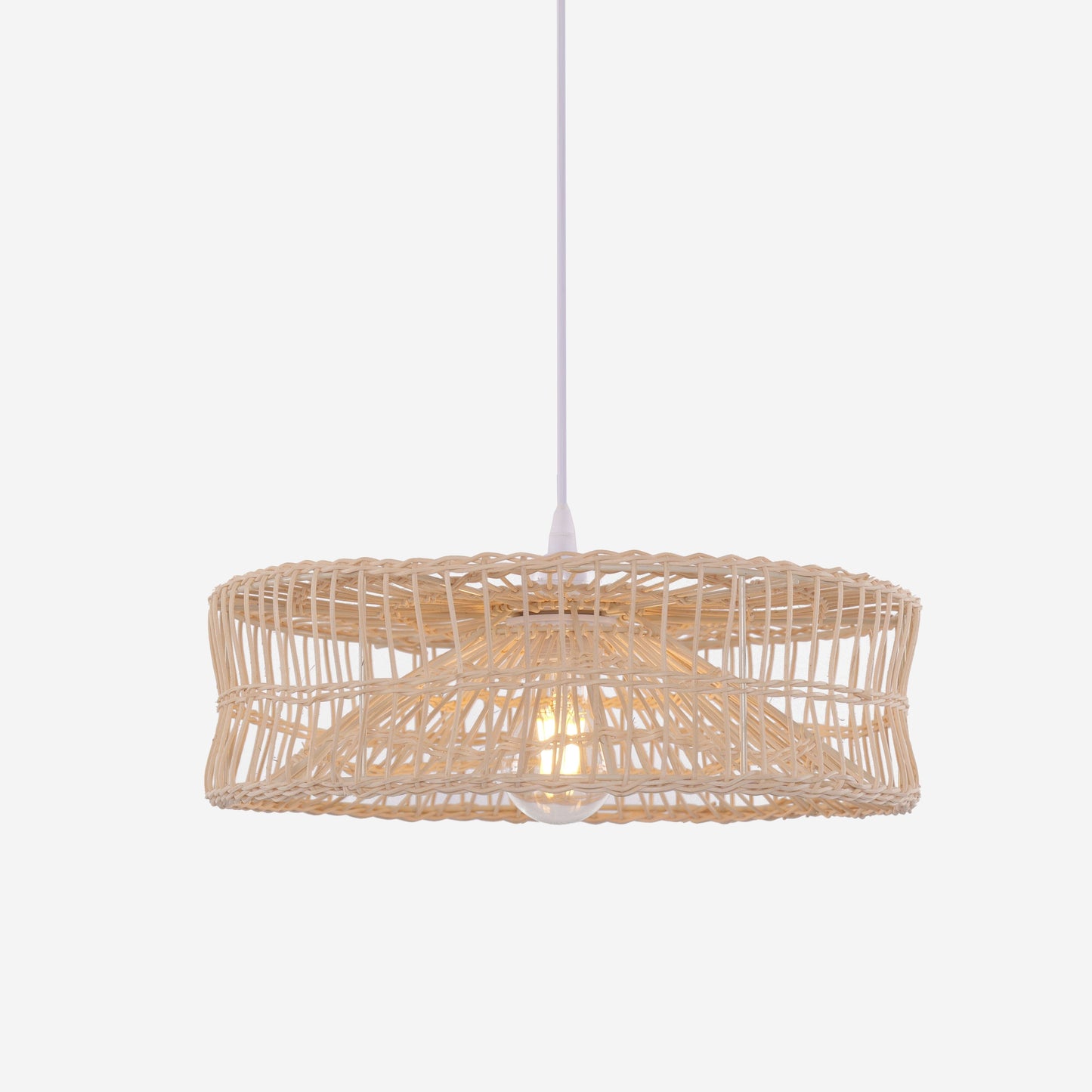 Lightsin Shallow Rattan Pendant Light for Kitchen Island Dining Area or Reading Corner Lightsin UK 