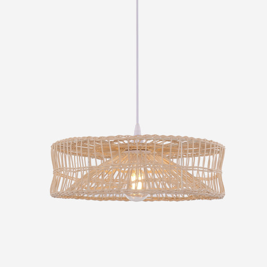 Lightsin Shallow Rattan Pendant Light for Kitchen Island Dining Area or Reading Corner Lightsin UK 