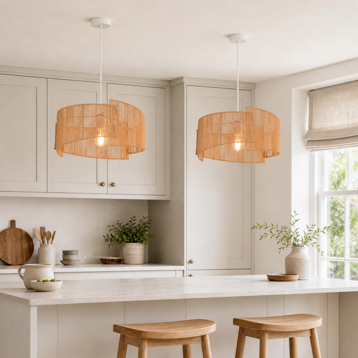 Twist Handwoven Paper Rope Pendant Light for Cozy Living Spaces
