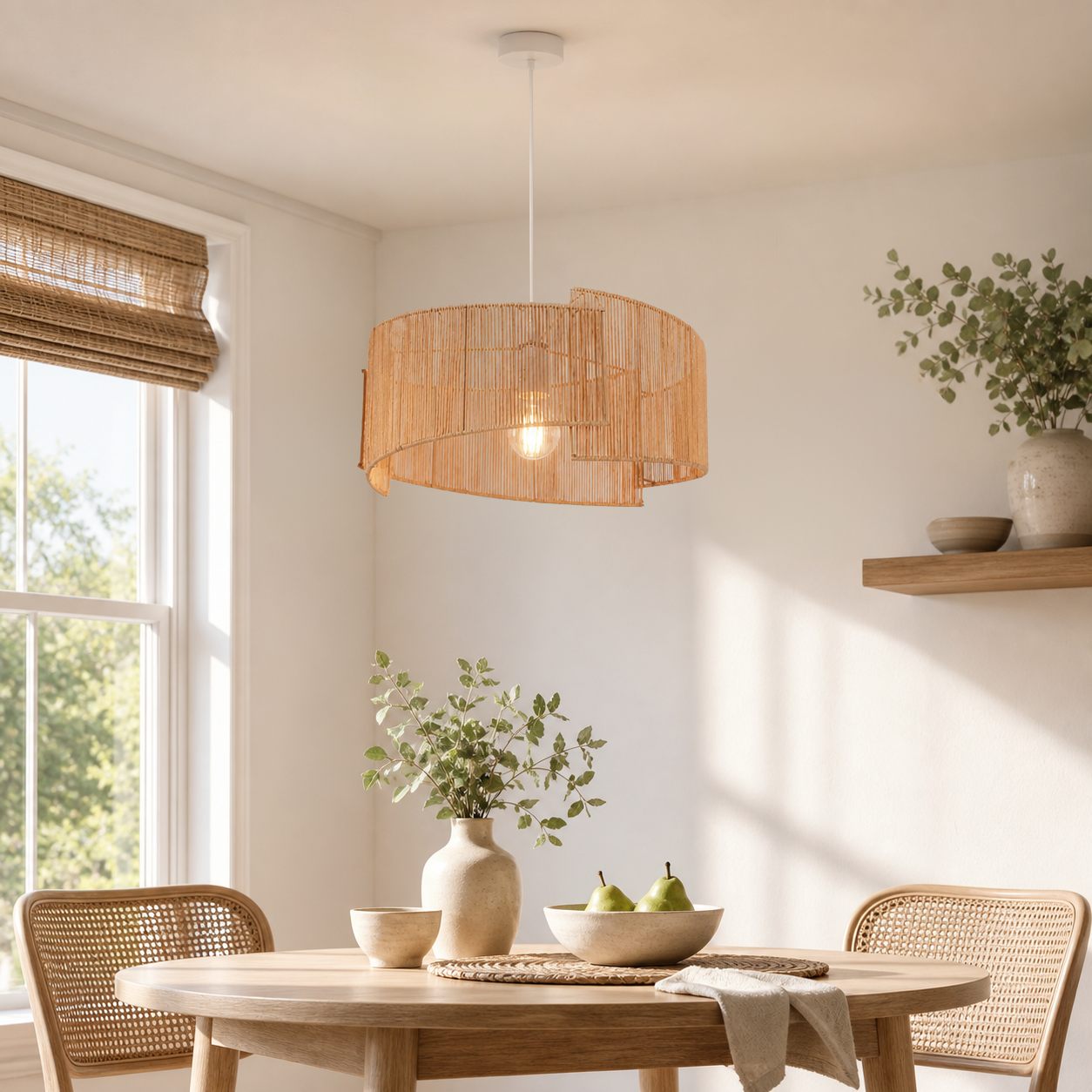 Twist Handwoven Paper Rope Pendant Light for Cozy Living Spaces