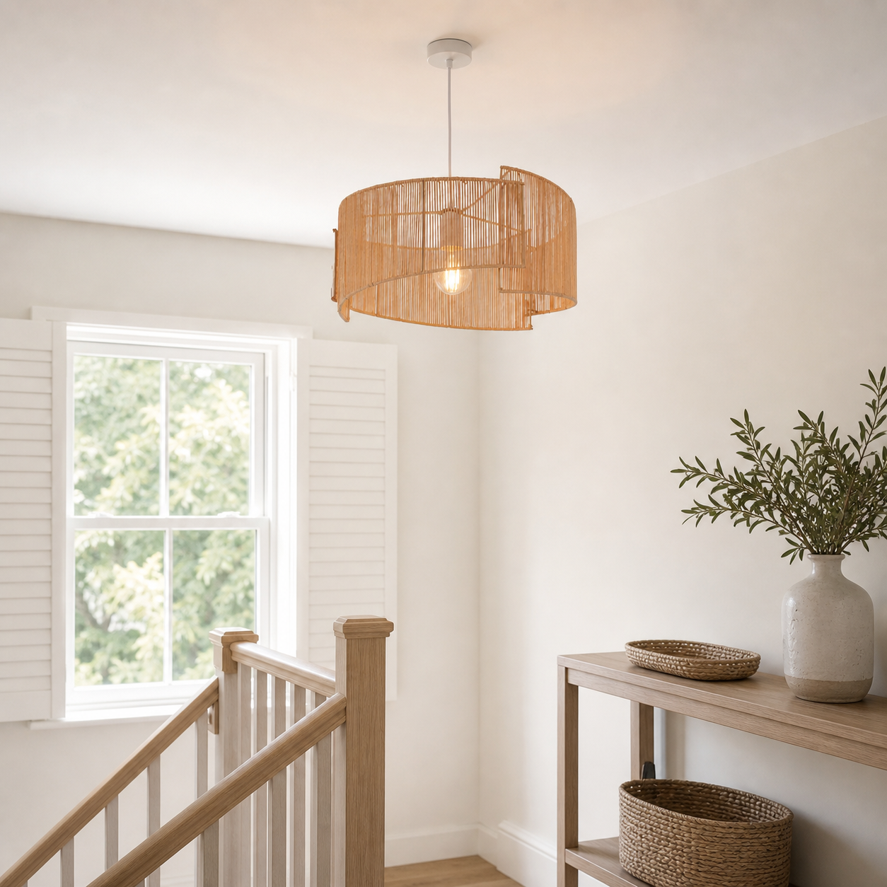 Twist Handwoven Paper Rope Pendant Light for Cozy Living Spaces