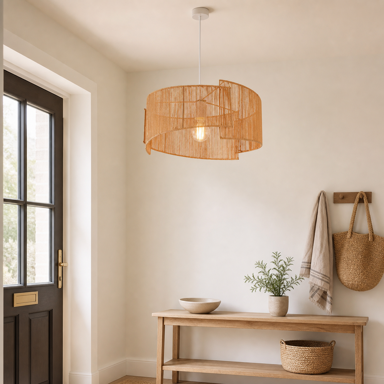 Twist Handwoven Paper Rope Pendant Light for Cozy Living Spaces