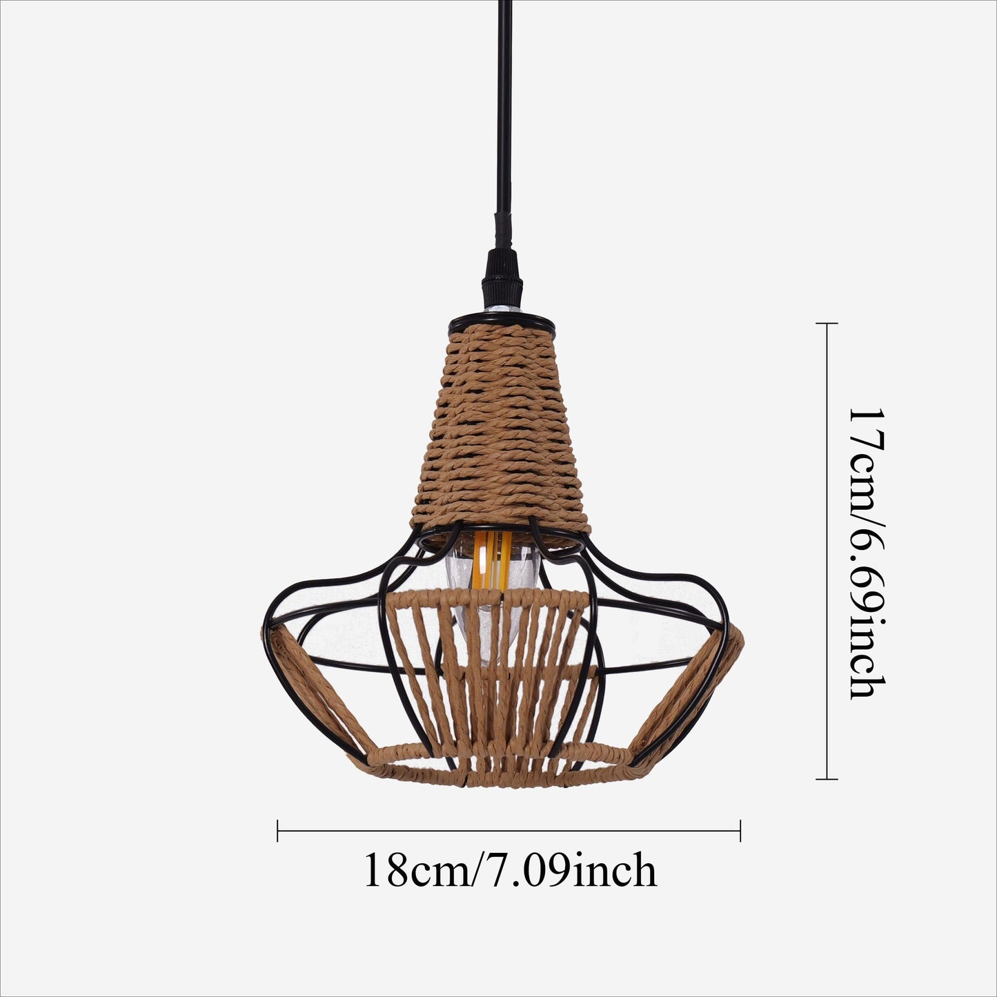 Lightsin Woven Rattan Cage Pendant Light for Natural Charm and Effortless Elegance Living and Home 