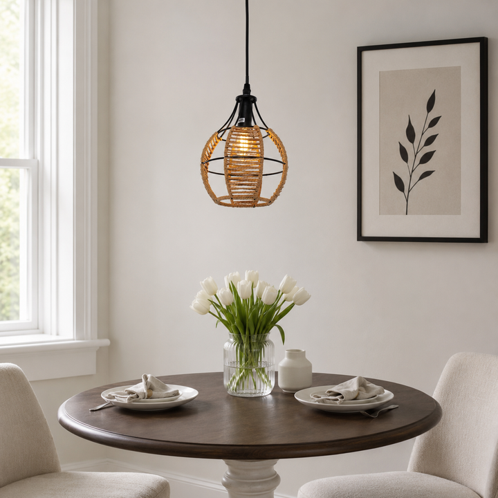 🎁 Woven Paper Rope Pendant Light for Cozy Elegance and Timeless Charm (100% off)