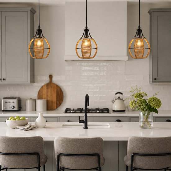 Woven Paper Rope Pendant Light for Cozy Elegance and Timeless Charm