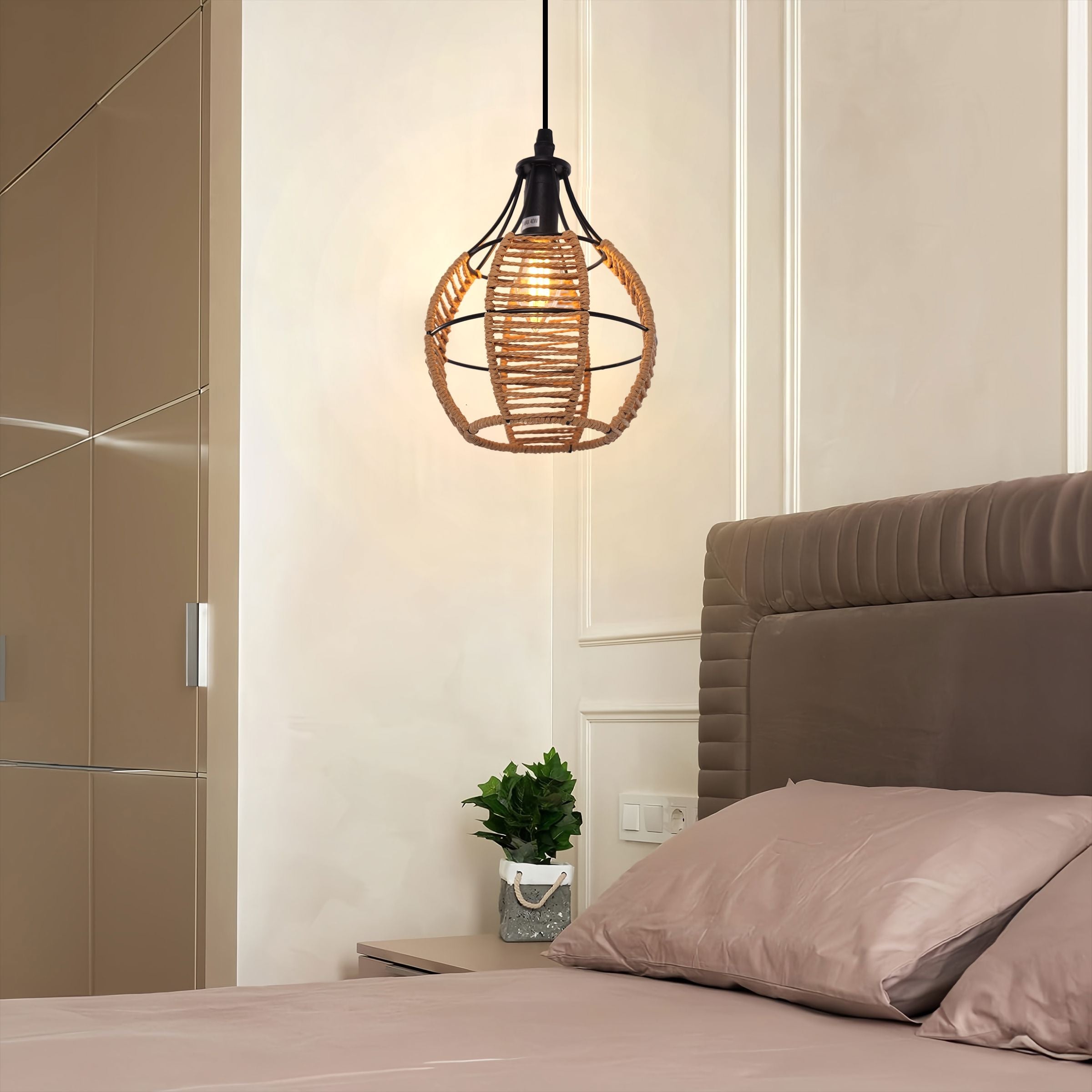 Living Nest UK Woven Paper Rope Pendant Light for Cozy Elegance and Timeless Charm Living Nest UK