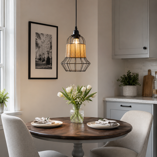 Glyph-Basket-Inspired Bar Pendant Light Natural Rattan Pendant Lighting