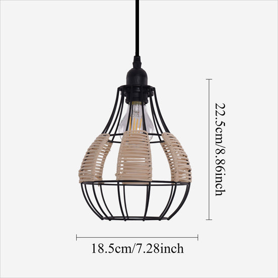 Rustic Dining Room Woven Rattan Paper Rope Iron Chandelier for Kitchen Aisle Reading Corner Living and Home