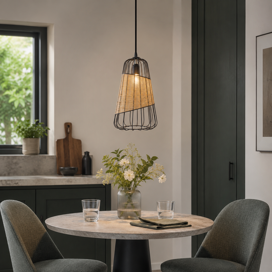 Glyph-Lantern-Inspired Rattan Ceiling Light for Cozy Natural Elegance