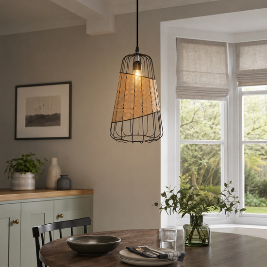 Glyph-Lantern-Inspired Rattan Ceiling Light for Cozy Natural Elegance