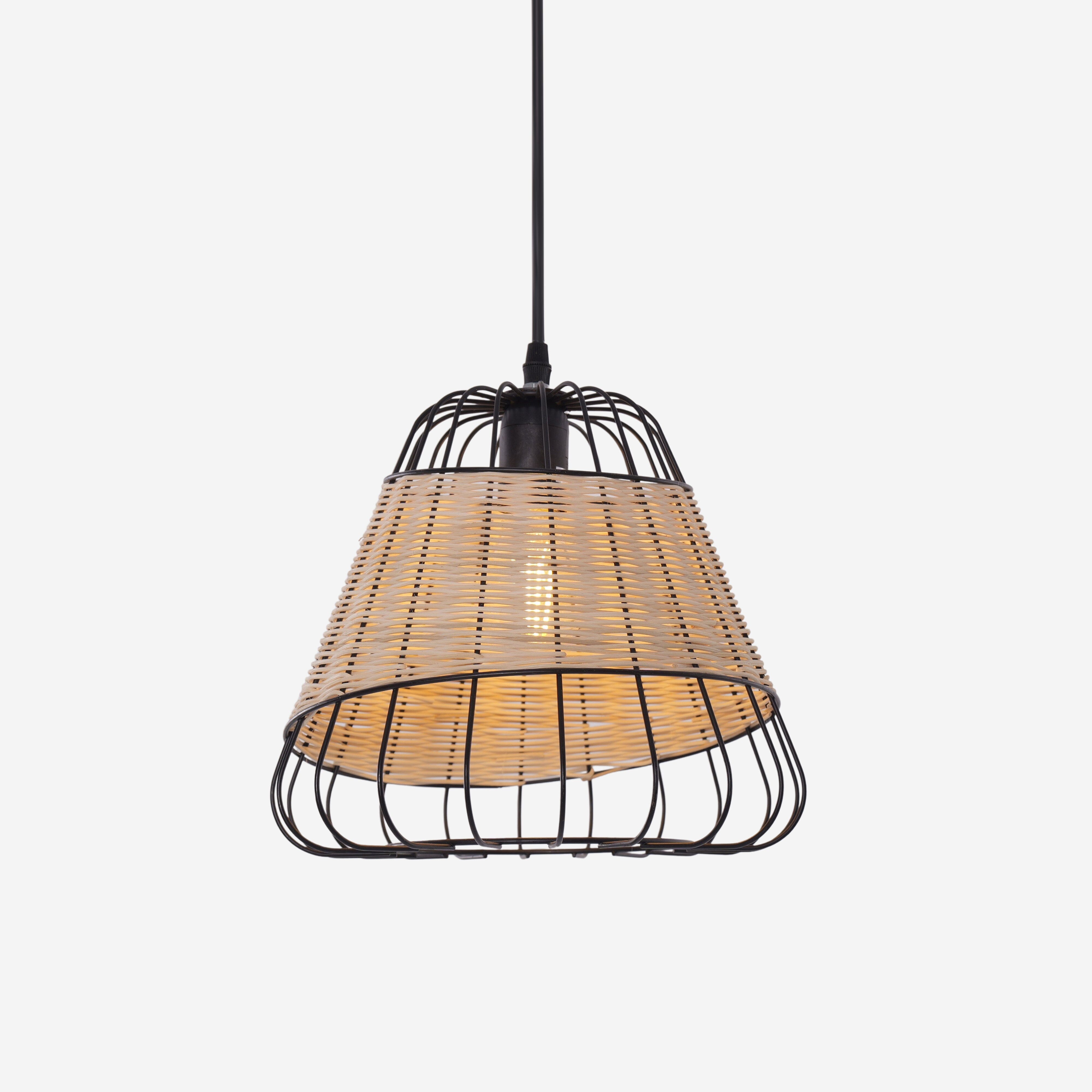Living Nest UK Bell-Shaped Rattan Pendant Light for Timeless Rustic Elegance Living Nest UK