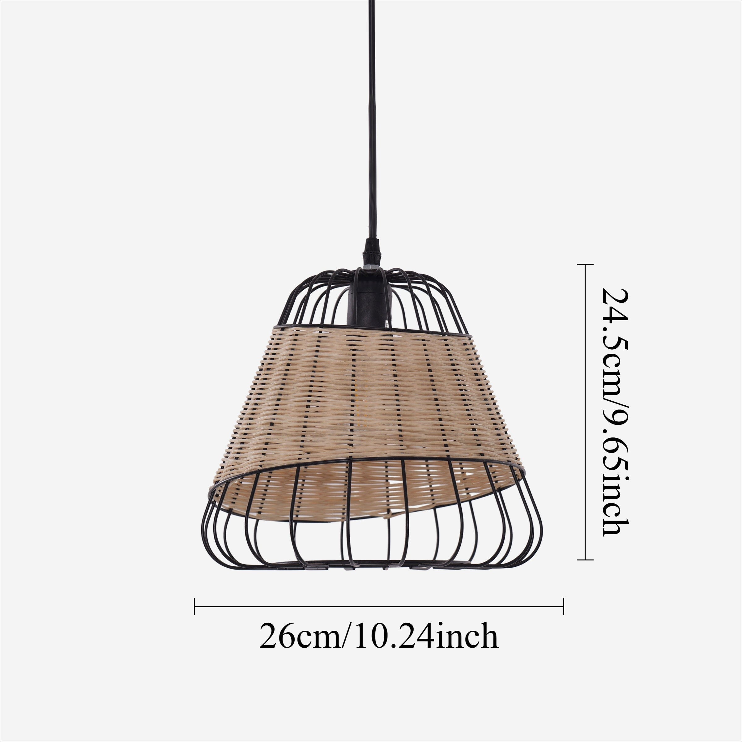 Living Nest UK Bell-Shaped Rattan Pendant Light for Timeless Rustic Elegance Living Nest UK