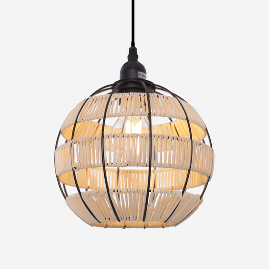 Living Nest UK Woven Sphere Pendant Light for Cozy Natural Elegance Living Nest UK
