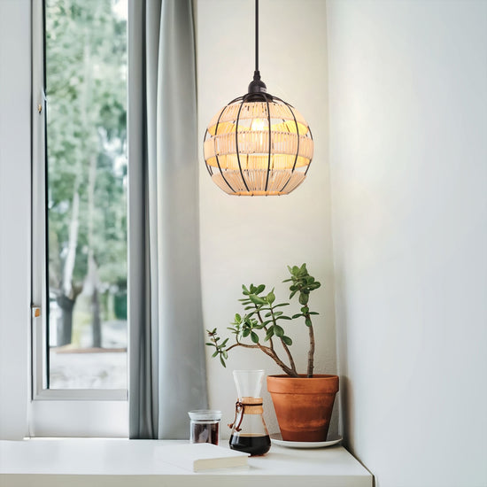 Living Nest UK Woven Sphere Pendant Light for Cozy Natural Elegance Living Nest UK