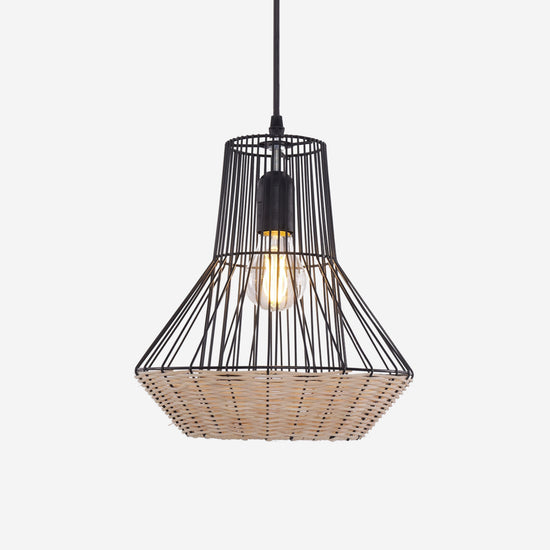 Lightsin Geometric Rattan Pendant Light for Timeless Elegance and Warmth Lightsin UK 