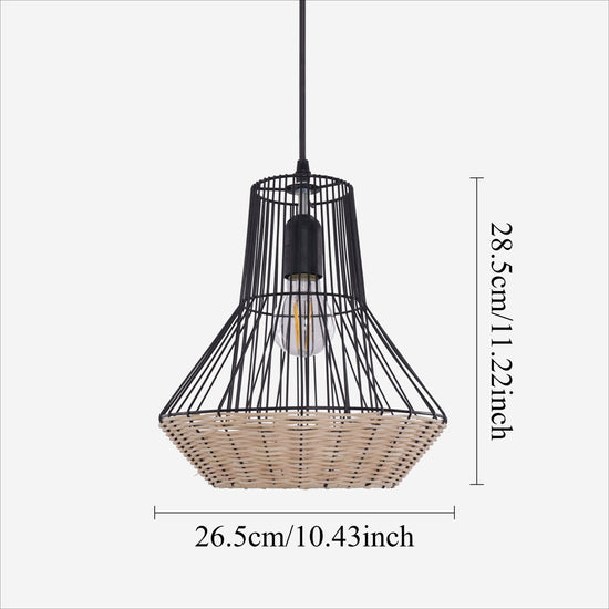 Lightsin Geometric Rattan Pendant Light for Timeless Elegance and Warmth Lightsin UK 