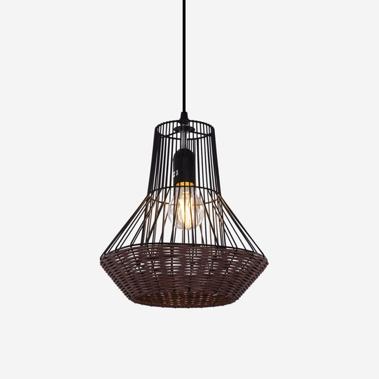 Lightsin Geometric Rattan Pendant Light for Timeless Elegance and Warmth Lightsin UK 