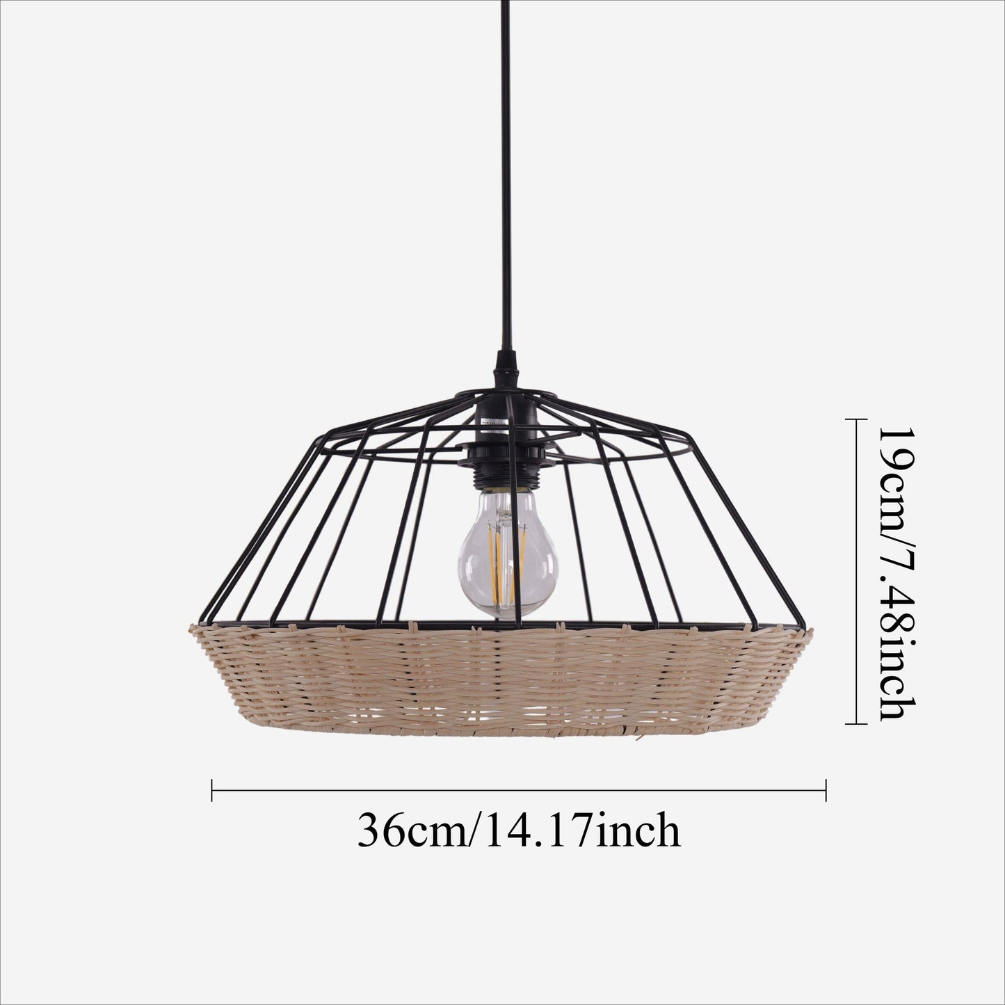 Rustic Dining Room Woven Rattan Paper Rope Iron Chandelier for Kitchen Aisle Reading Corner Living and Home