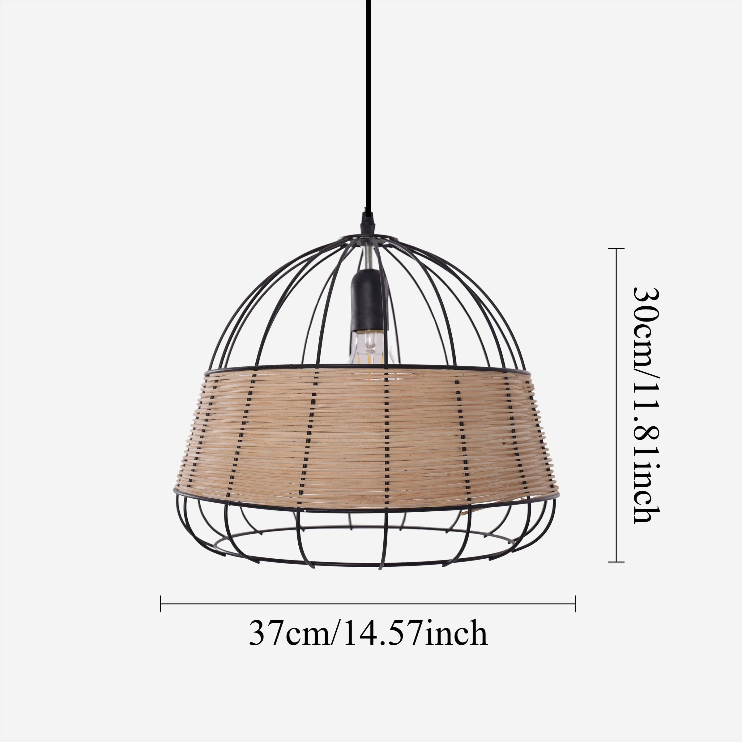 Lightsin Handcrafted Rattan Pendant Light with Iron Frame for Home D¨¦cor Lightsin UK 