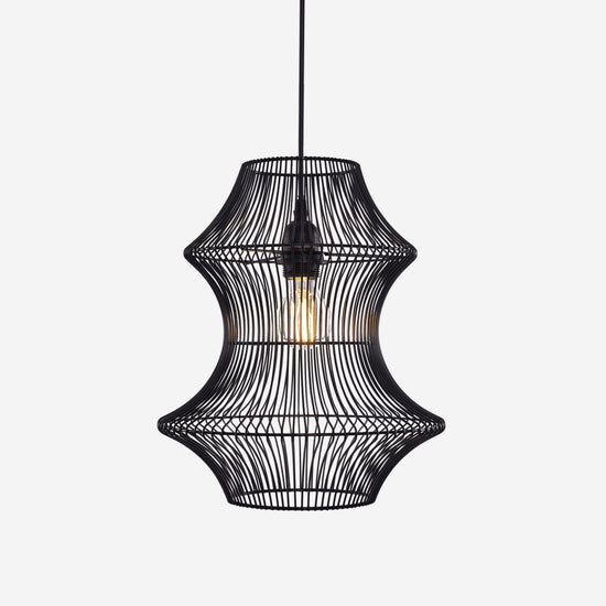 Lightsin Industrial Black Iron Pendant Light with Hourglass Shape Lightsin UK 