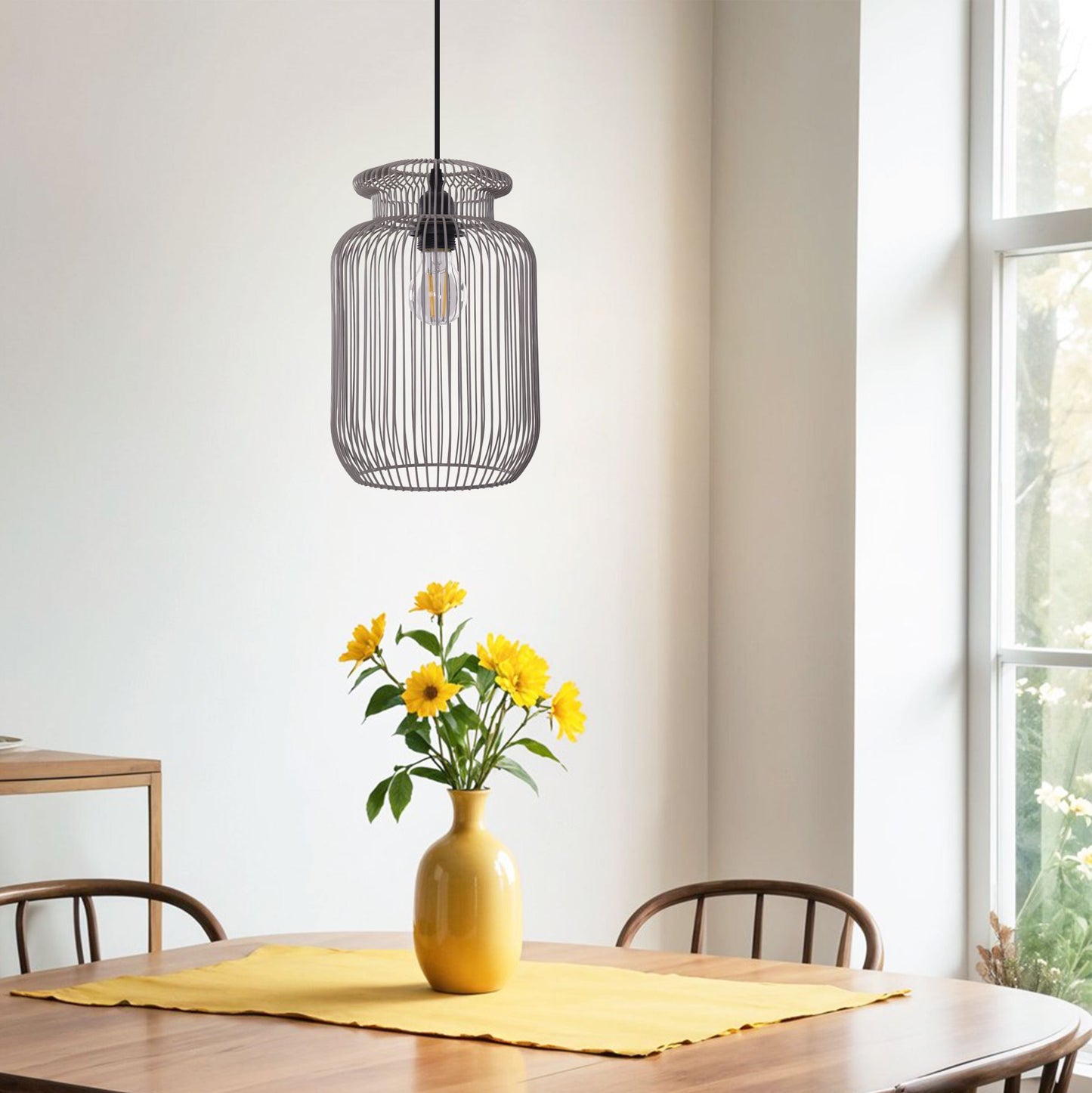 Lightsin Sleek Modern Grey Iron Pendant Light for Home D¨¦cor Living and Home 