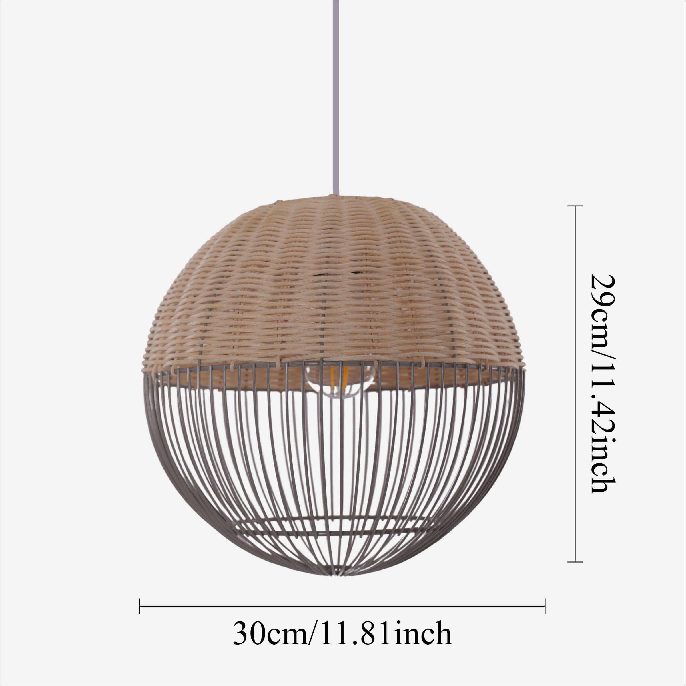 Lightsin Chic Rattan and Metal Pendant Light for Kitchen Lightsin UK 