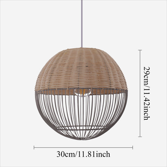 Lightsin Chic Rattan and Metal Pendant Light for Kitchen Lightsin UK 