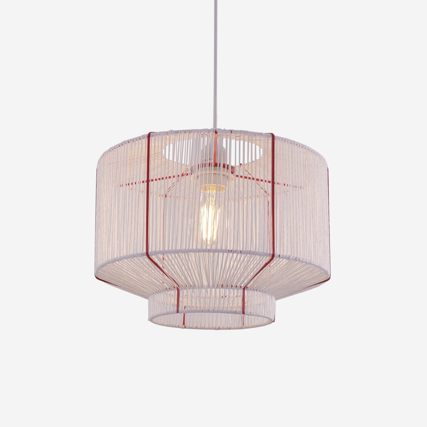 Lightsin Modern Handwoven White Paper Rope Pendant Light for Cozy Interiors Lightsin UK 