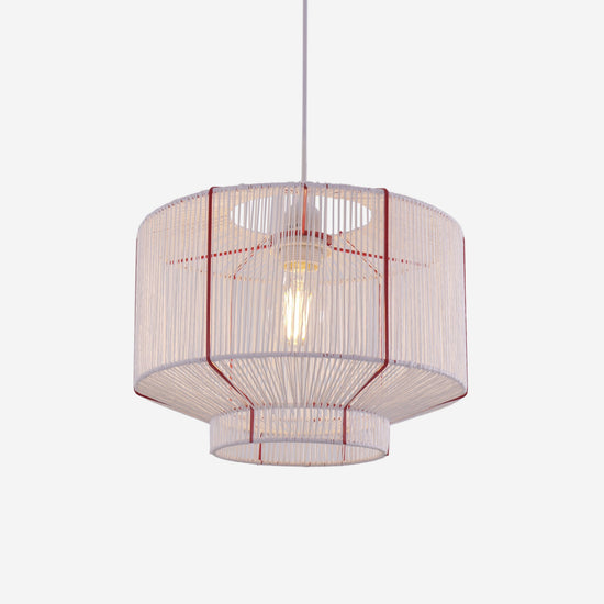 Lightsin Modern Handwoven White Paper Rope Pendant Light for Cozy Interiors Lightsin UK 