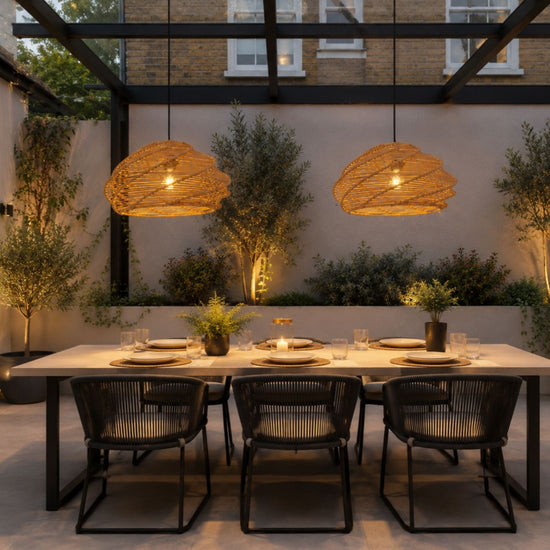 Lightsin Spiral Woven Rattan Pendant Light for Kitchen Island & Dining Room Lightsin UK 