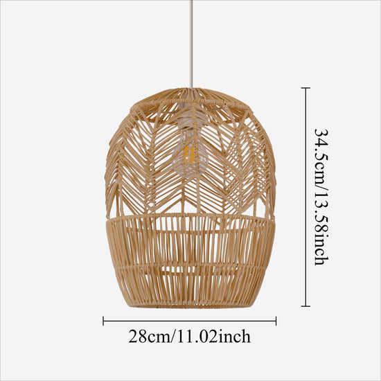 Lightsin Japanese-style Oval Rattan Pendant Light Lightsin UK 