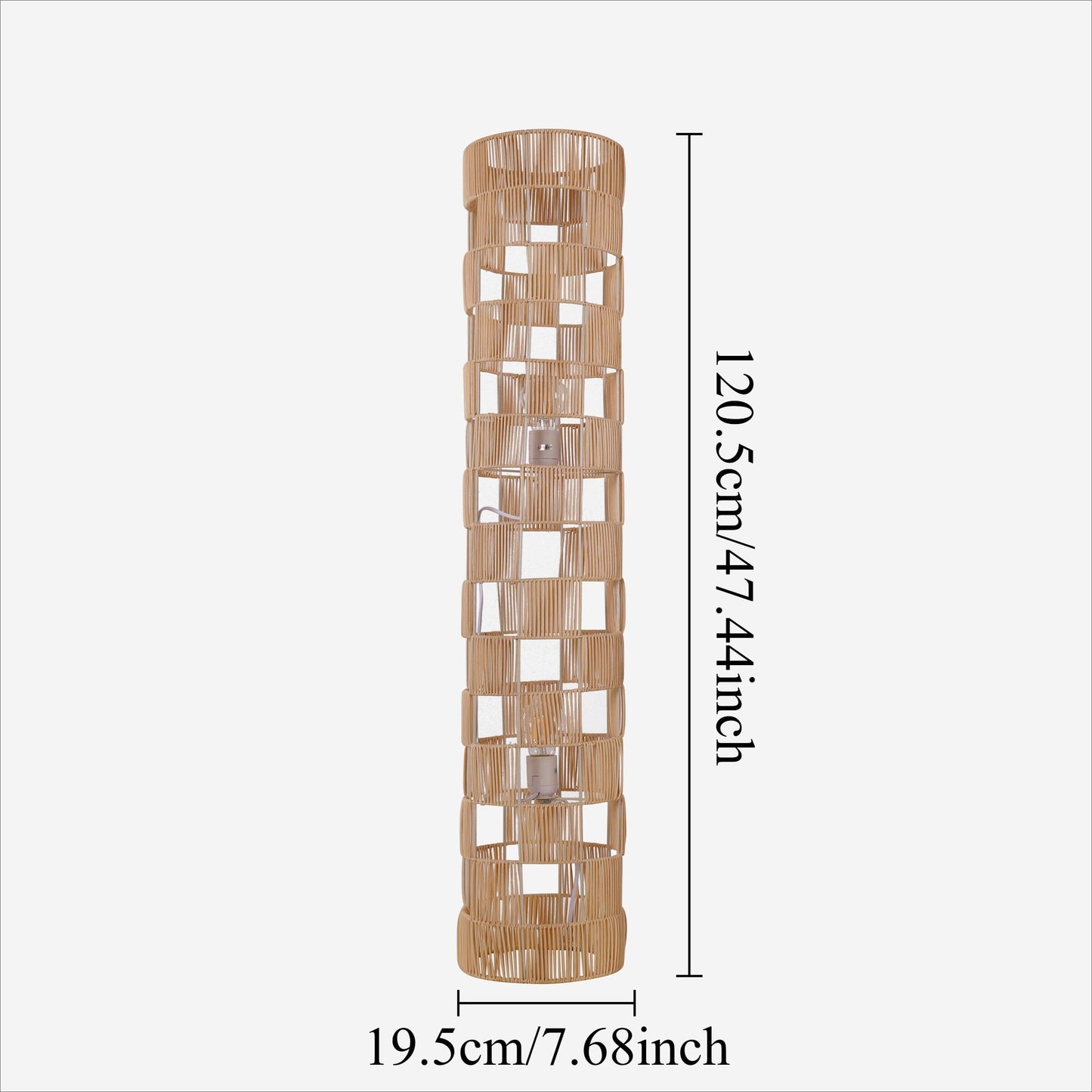 Lightsin Minimalist Square Hollow Rattan Floor Lamp Lightsin UK 
