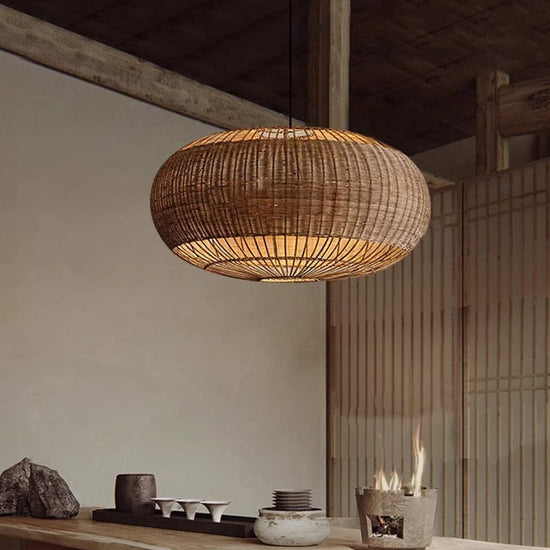 Lightsin Handcrafted Split Rattan Basket Pendant Light for Dining Room, Living Room Living and Home 50cm Dia×28cm H (Pre-Order) 1 Unit