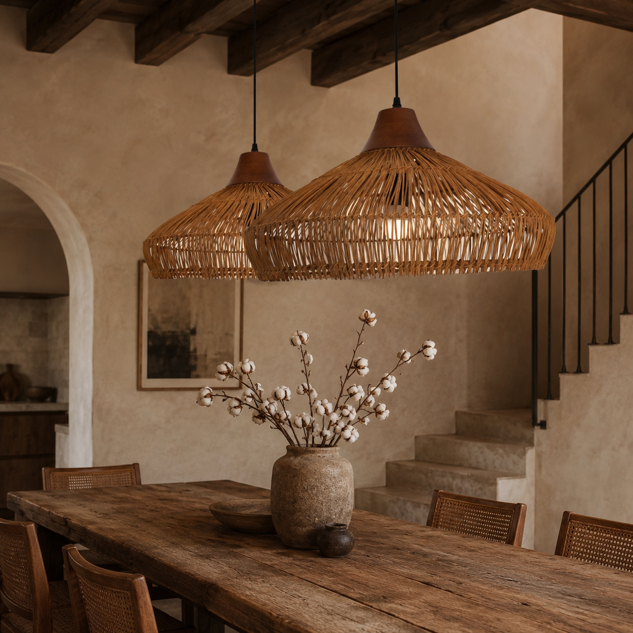 Bell-Shaped Handcrafted Bamboo Kitchen Pendant Lighting