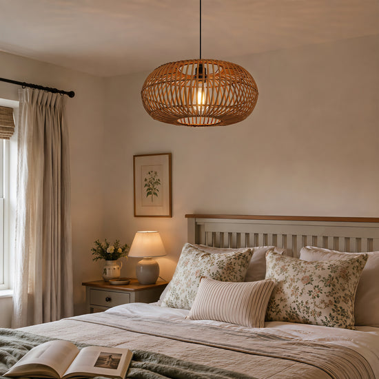 Natural Bamboo Woven Round Pendant Light for Warm Interiors
