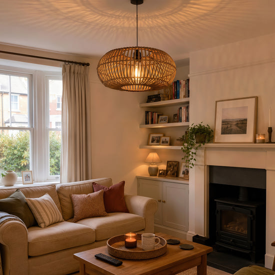 Natural Bamboo Woven Round Pendant Light for Warm Interiors