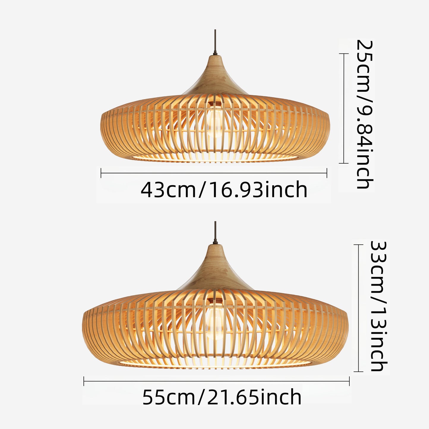 Lightsin Shadome-Lightsin Handcrafted Wooden Kitchen Pendant Light Fixtures Lightsin UK