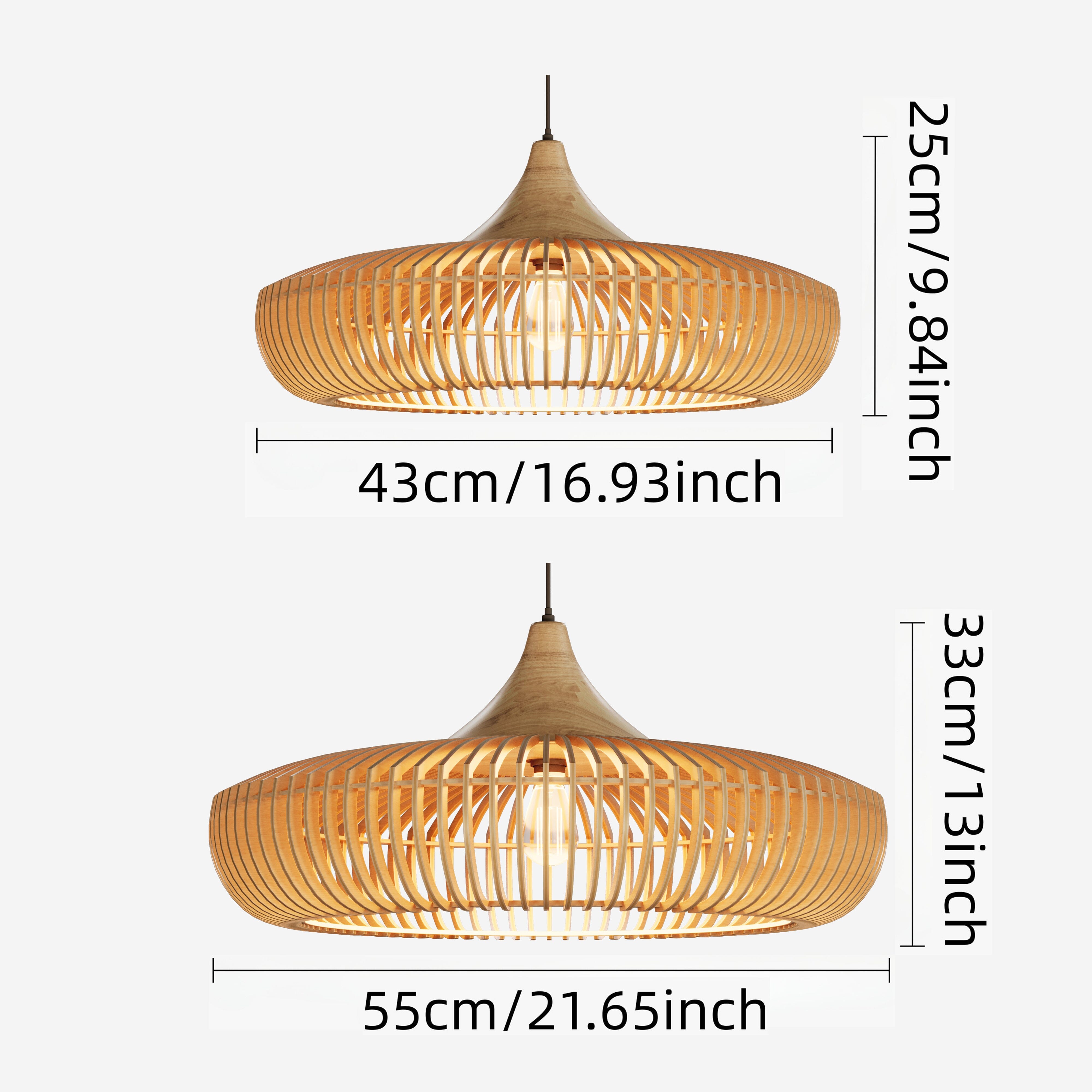 Lightsin Shadome-Lightsin Handcrafted Wooden Kitchen Pendant Light Fixtures Lightsin UK