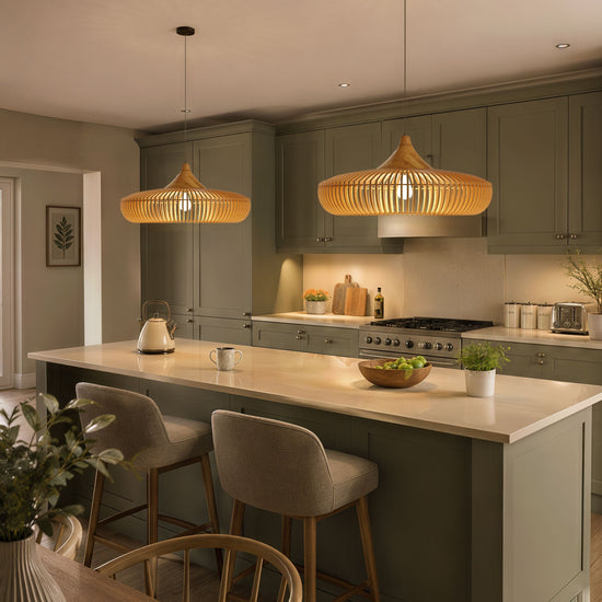Lightsin Shadome Handcrafted Wooden Kitchen Pendant Light Lightsin UK