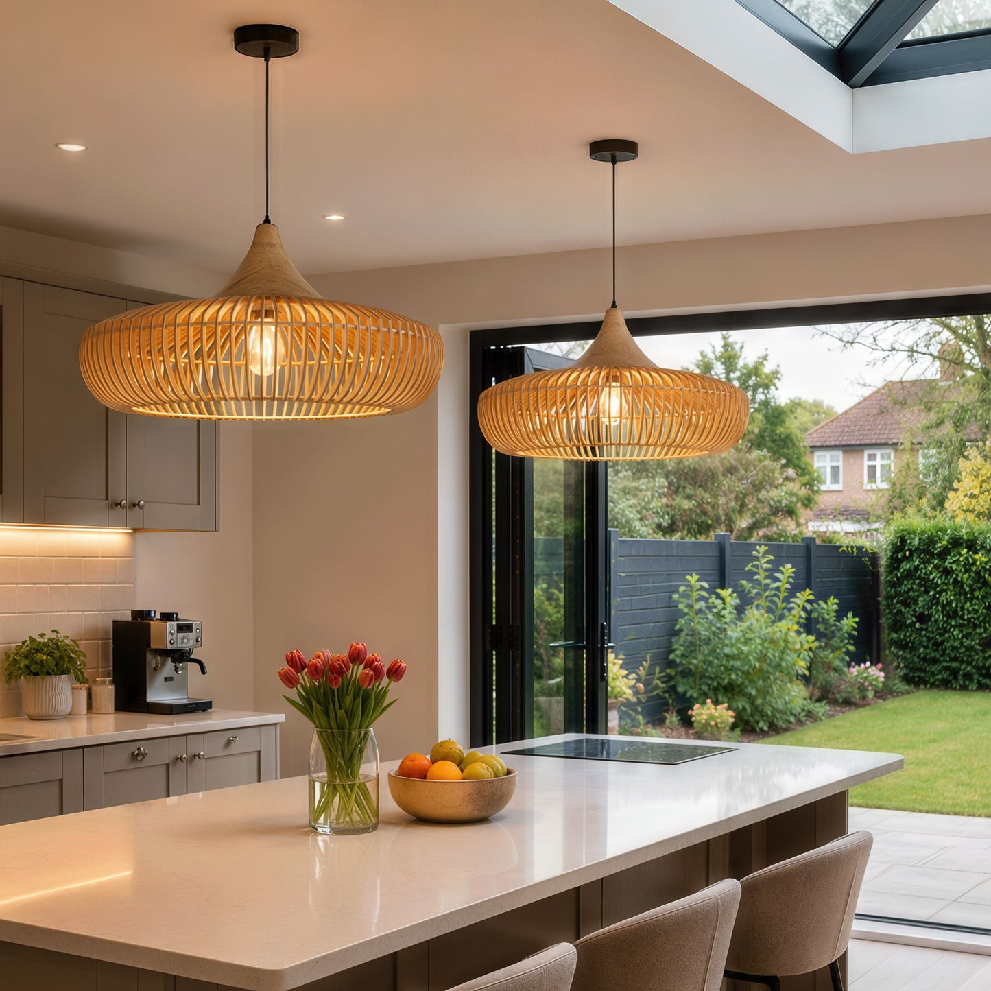 Lightsin Shadome Handcrafted Wooden Kitchen Pendant Light Lightsin UK