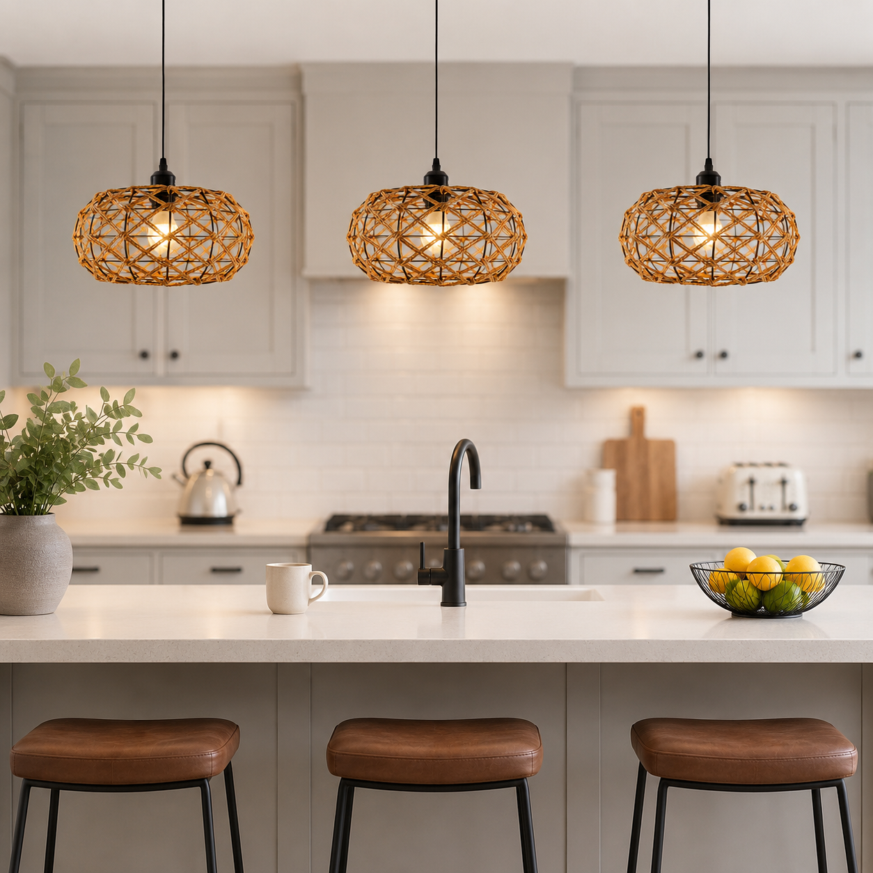 Glyph-Handwoven Paper Rope Pendant Light – Rustic Natural Ceiling Fixture for Bedroom, Dining & Living Rooms