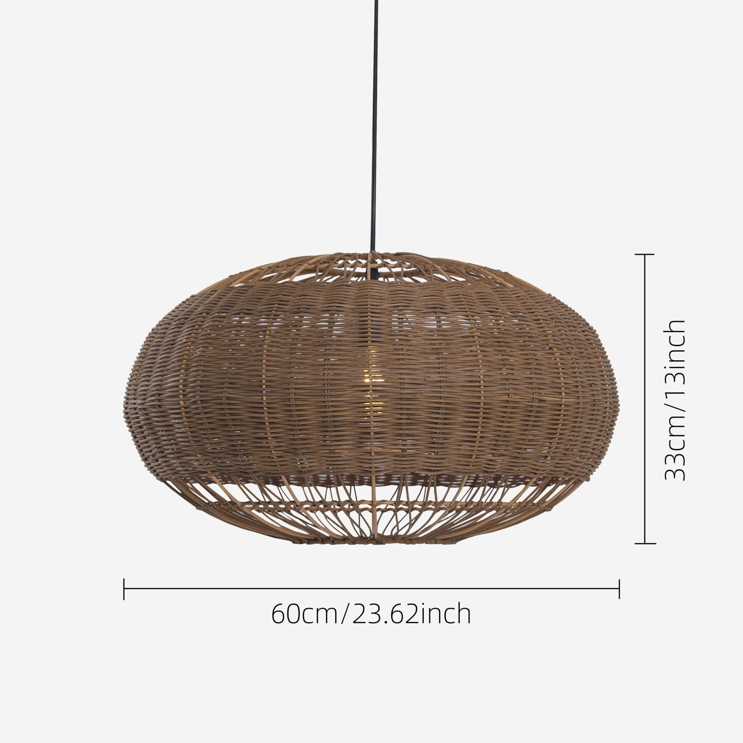 Lightsin Handcrafted Split Rattan Basket Pendant Light for Dining Room, Living Room Living and Home