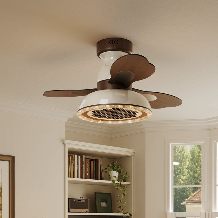 36 inch reversible ceiling fan with LED light installed in a living room