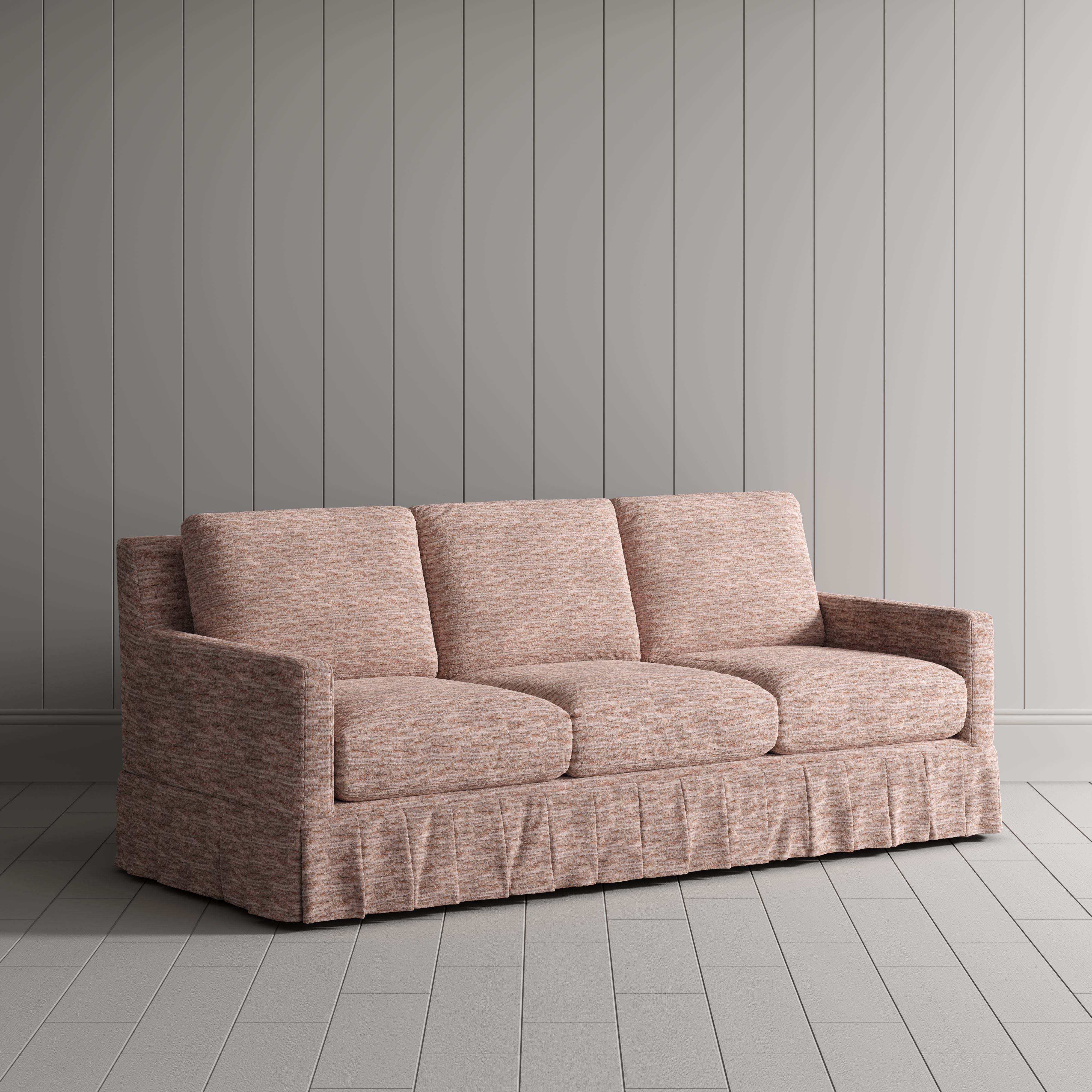 LivingNest Country Check Sofa with Removable Skirted Covers LivingNest Pink Printed Cotton Linen